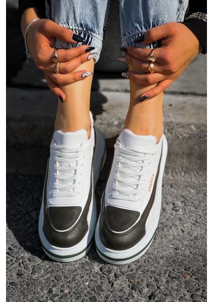 Signature Line Up Erkek Bağcıklı Sneaker Haki Beyaz modelleri