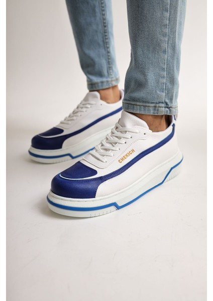 Signature Line Up Erkek Bağcıklı Sneaker Sax Beyaz modelleri