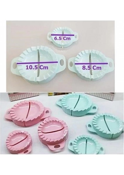 3lü Çiğ Börek Kurabiye Hamur Işi Ravioli Kesme Kalıbı Aparatı