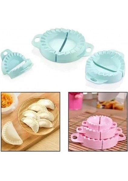 3lü Çiğ Börek Kurabiye Hamur Işi Ravioli Kesme Kalıbı Aparatı