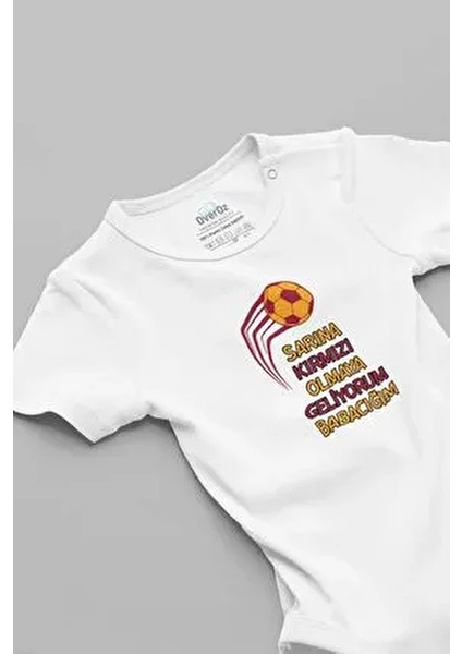 Unisex Bebek Body Kısa Kol Çıtçıtlı Yazılı Taraftar Temalı 100% Pamuk