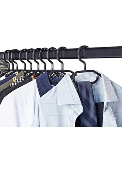 Plastik Elbise Askısı Siyah 12 Adet Kaymaz Askı fırsatları