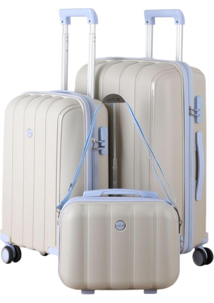 Polipropilen 3'lü Valiz Seti Orta & Kabin & Makyaj V305