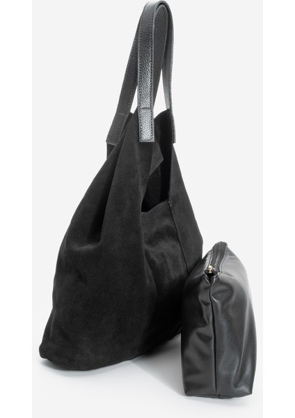 Kadın Hakiki Deri Shopper Içi Çantalı Düğme Kapama Omuz Çantası Filun