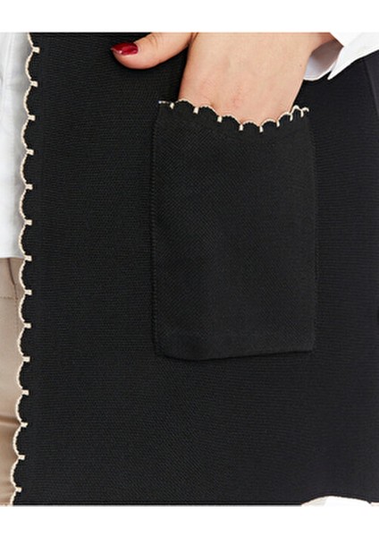 Triko Çelik Örgü Mevsimlik Kadın Siyah Tüylenmez Anne Siyah Yelek modelleri