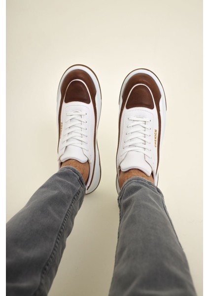Signature Line Up Erkek Bağcıklı Sneaker Taba Beyaz modelleri
