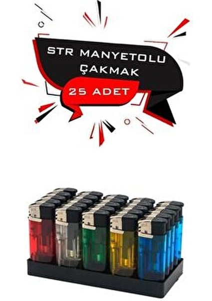 Str Manyetolu Platinli Çakmak 25 Adet
