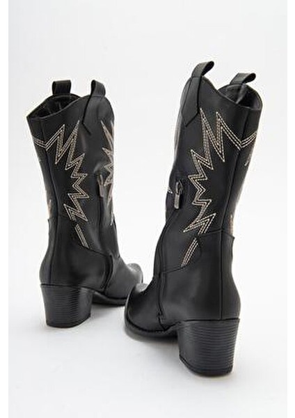 Yıldız Desenli Çizme Siyah Cilt Ten fırsatları