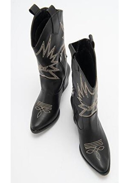 Yıldız Desenli Çizme Siyah Cilt Ten indirimleri