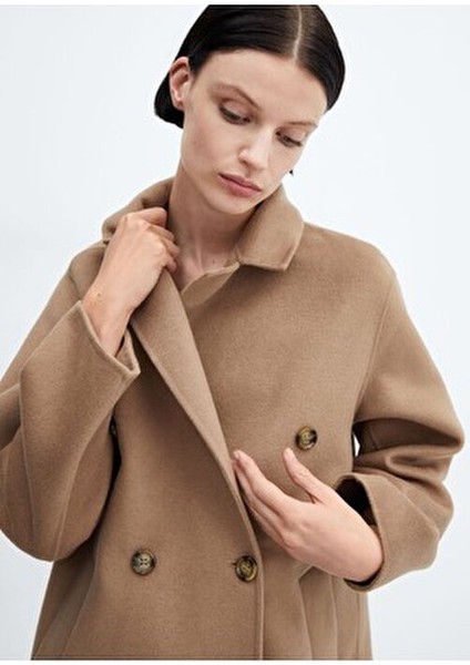 El Yapımı Oversize Yün Palto