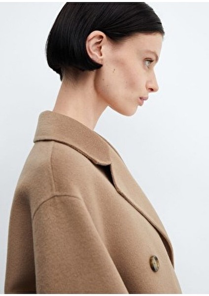 El Yapımı Oversize Yün Palto