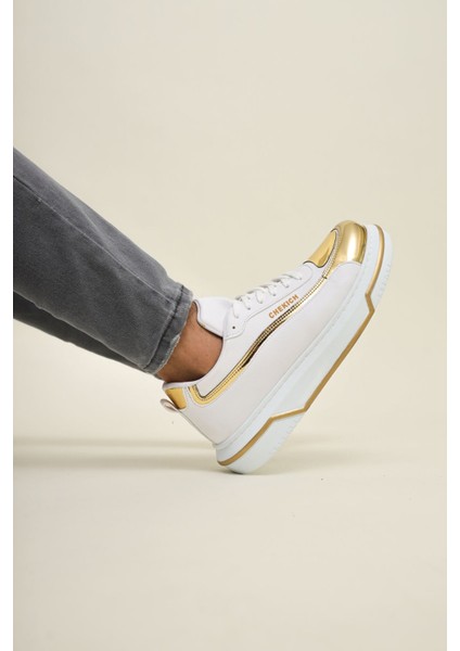 Signature Line Up Erkek Bağcıklı Sneaker Beyaz Altın modelleri