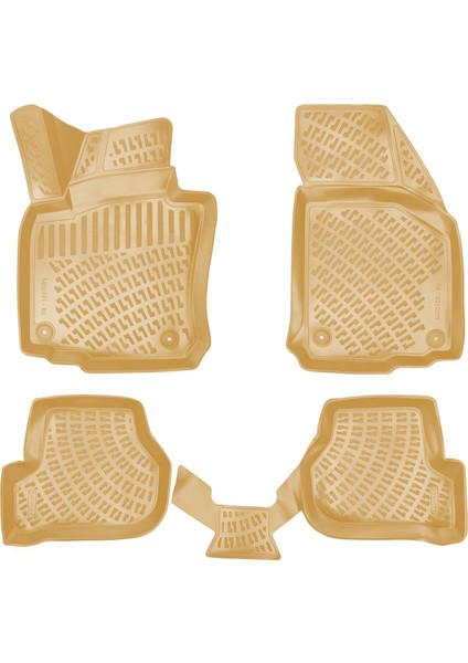 Rizline Volkswagen Jetta 2005-2011 Ile Uyumlu 3D Havuzlu Paspas Bej