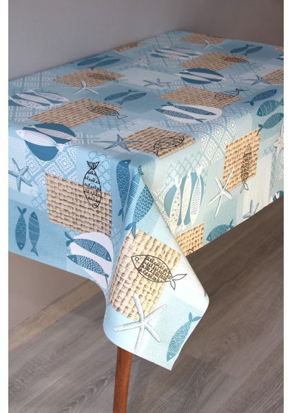 Elyaf Silinebilir Pvc Muşamba Masa Örtüsü 1253-1-BALIKMAVI modelleri