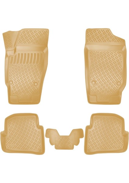 Rizline Volkswagen Polo 2002-2009 Ile Uyumlu 3D Havuzlu Paspas Bej
