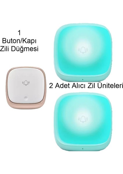 Kablosuz Kapı Zili Seti IP44 Su Geçirmez, 2 Alıcı, 38 Melodi, Kolay Montaj, 433MHZ modelleri