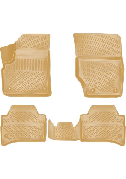 Rizline Volkswagen Touareg 2002-2010 Ile Uyumlu 3D Havuzlu Paspas Bej