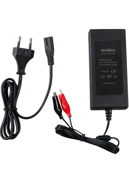 12.6 Volt - 3 Amper Krokodil Uçlu Ledli Yerli Üretim Masaüstü Şarj Adaptörü modelleri