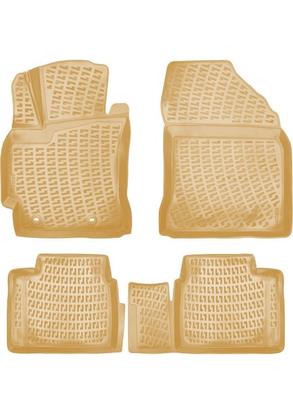 Rizline Toyota Corolla 2013-2018 Ile Uyumlu 3D Havuzlu Paspas Bej