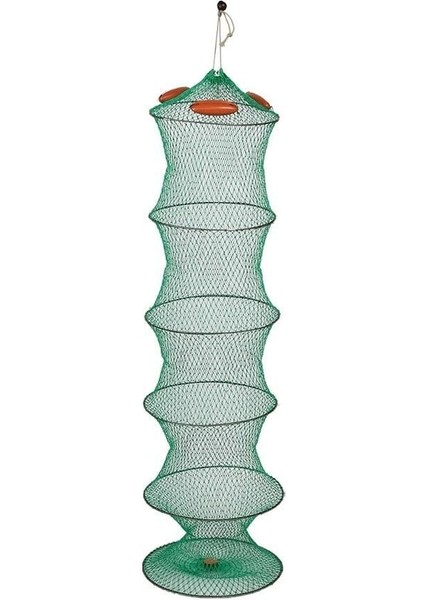 Şamandıralı Batmayan Ip Livar File Balık Hapis Sepeti 130 cm Boy 50 cm Çap - Büyük Boy Balık Filesi