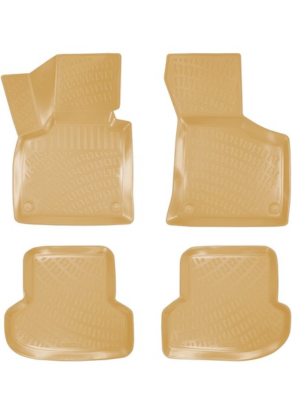 Rizline Audi A3 2003-2013 Ile Uyumlu 3D Havuzlu Paspas Bej