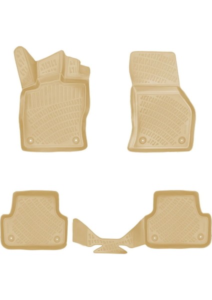 Rizline Audi A3 2013-2020 Ile Uyumlu 3D Havuzlu Paspas Bej