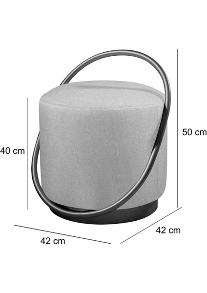 Loop Serisi Puf, Metal Halkalı Puf, Makyaj Oturağı ,puf Bench Montajsız Oturak Siyah Metal Ayaklı modelleri