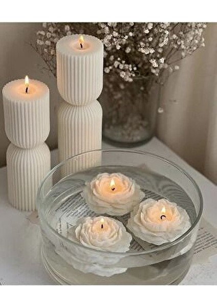 Yüzen Gül Şakayık Kokulu Mumlar, Suda Ya Da Normal Kullanım 3 Adet fiyatları