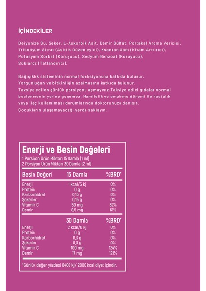 Demir Damlası ( Demir ve C Vitamini) 30ML modelleri