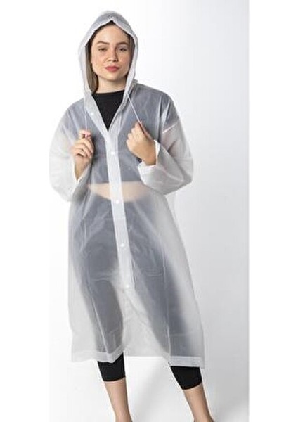 Kadın Erkek Yağmurluk Kapüşonlu Çıtçıtlı Eva Yağmurluk