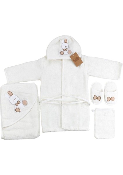 Sebi Tavşan Desenli Bebek Bornoz Takımı 135