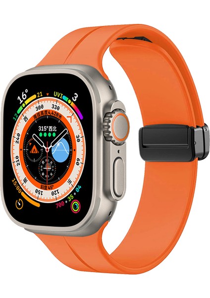 Watch Ultra 49MM Uyumlu Krd-84 Uyumlu Kordon Tygo - Turuncu