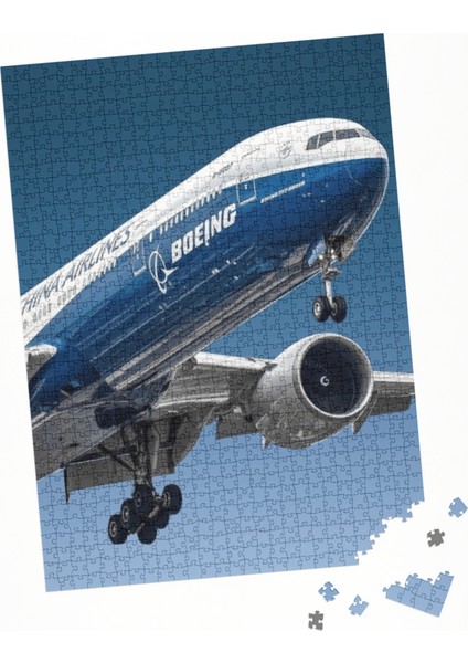 3 Lü 500 Parça Puzzle Boeing ile Yolculuk Kişiye Özel