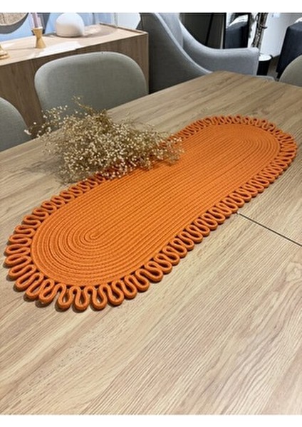 Turuncu Galaxy Doğal Jüt, Desenli, Hasır, Amerikan Servis, Masa, Sehpa Örtüsü Runner. 30X80 fiyatları