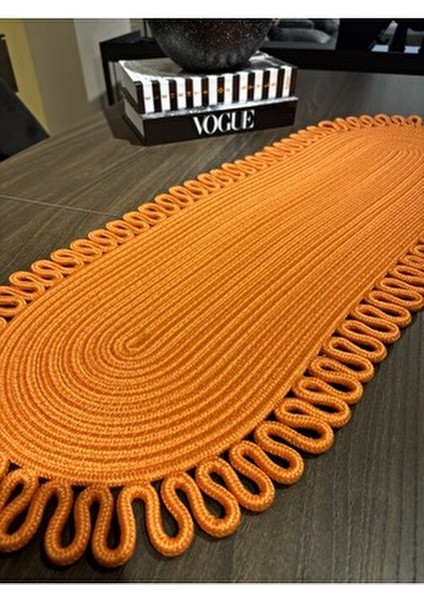 Turuncu Galaxy Doğal Jüt, Desenli, Hasır, Amerikan Servis, Masa, Sehpa Örtüsü Runner. 30X80 modelleri