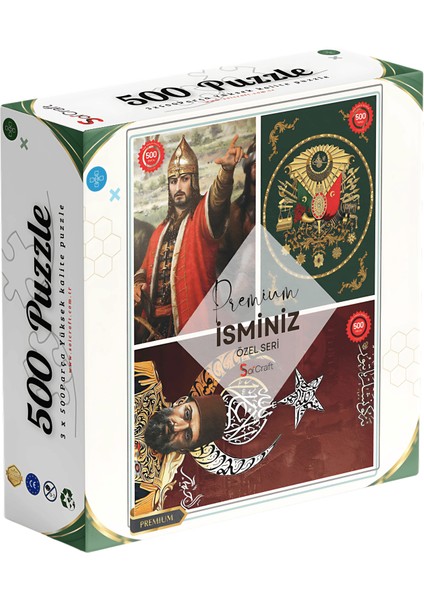3 Lü 500 Parça Puzzle Devlet-I Aliyye Kişiye Özel