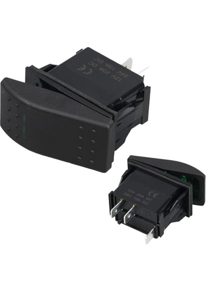 ince Işık Sembollü Işıklı 3 Pinli On-Off 12-24V Marin Switch