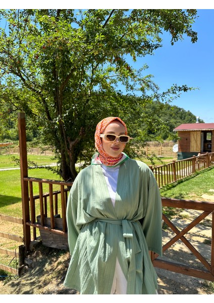 Papatya Desenli Eşarp Turuncu