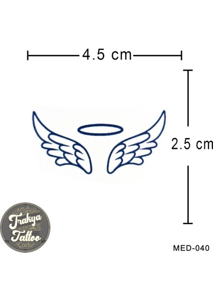 Yarı Kalıcı Dövme Minimal Kanat Geçici Dövme MED-040