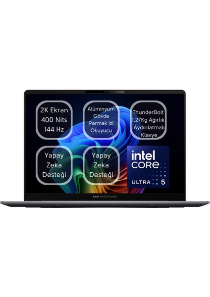 Expertbook P5 Intel® Core™ Ultra 5 226V 16GB Ram 4TB SSD Laptop 14" 2k Wuxga Freedos Taşınabilir Bilgisayar P5405CSA-I516512S0D