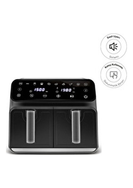 Xxxl 4+4 Litre Çift Hazne Dijital Kullanım 7 Pişirme Modu -Makinede Yıkanabilir Airfryer modelleri
