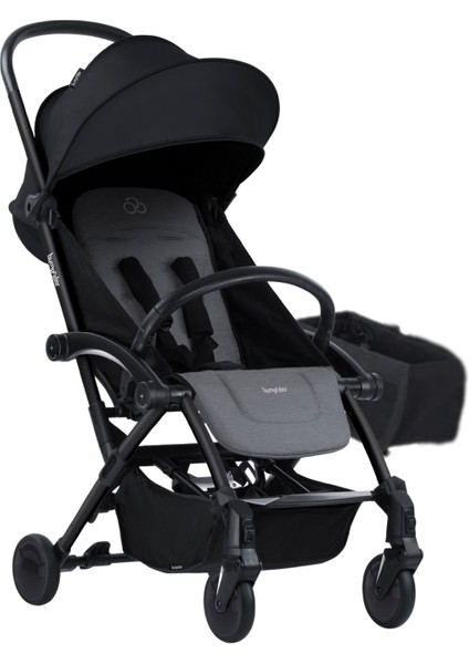 Connect 3 Bebek Arabası / Black-Grey Melange Yan Düzenleyici Çanta Hediyeli