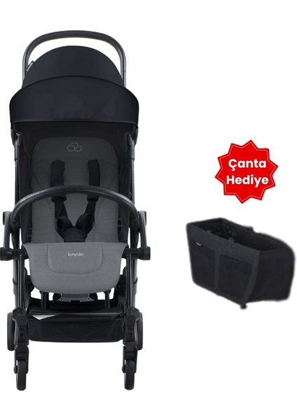 Connect 3 Bebek Arabası / Black-Grey Melange Yan Düzenleyici Çanta Hediyeli fiyatları