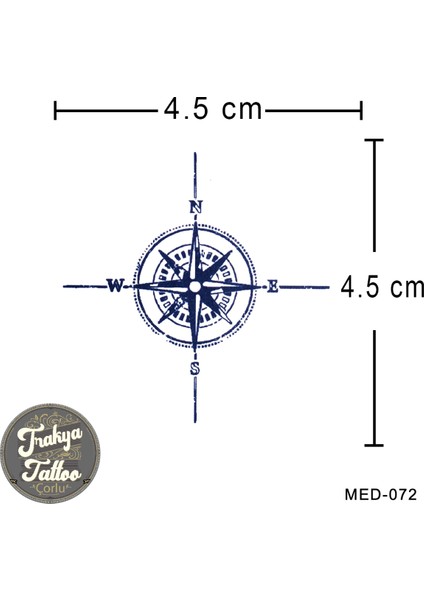 Yarı Kalıcı Dövme Pusula Minimal Geçici Dövme MED-072