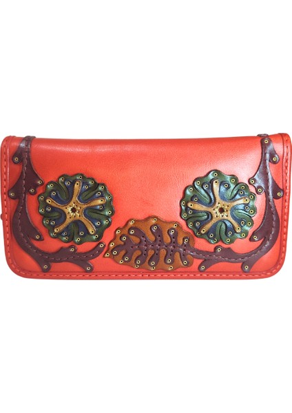 %100 Deri El Yapımı Yatay Telefon Bölmeli Fermuarlı ve Çıt Çıtlı Kadın Cüzdan (Liva) fiyatları