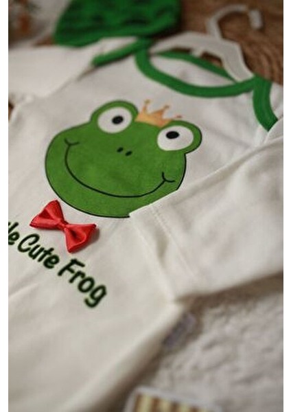 Minibird Bebek Kurbağa Baskılı Body Zıbın Seti Unisex 0-6 Ay İçin Eğlenceli Tasarım fiyatları