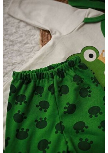 Minibird Bebek Kurbağa Baskılı Body Zıbın Seti Unisex 0-6 Ay İçin Eğlenceli Tasarım fırsatları