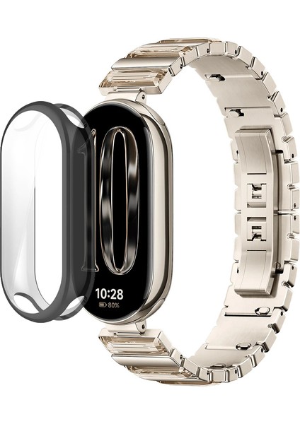 Xiaomi Smart Band 10 ( Mi Band 10 ) ile Uyumlu Kasa ve Ekran Koruyucu 360 Tam Koruma Silikon Kılıf