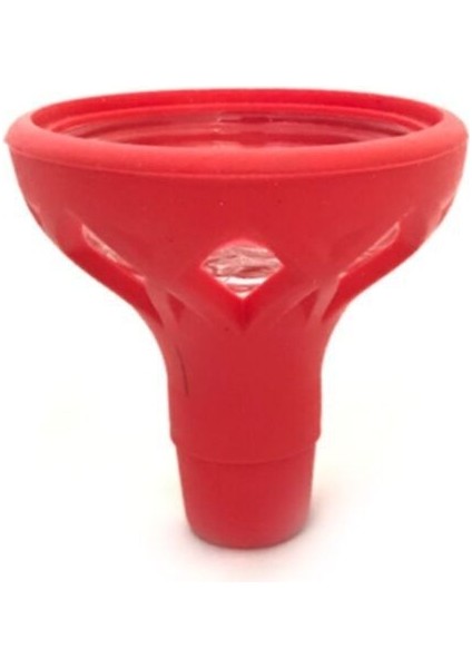 Ithal A Sınıfı Kırmızı Nargile Erkek Lüle Özel Bölmeli Silikon Cam
