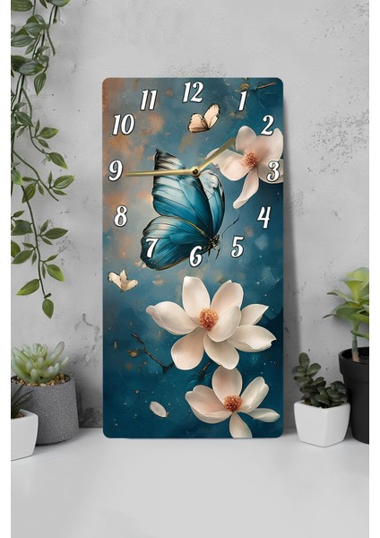 Mdf Tablo Saat – Uv Baskı 30X60 cm Dikdörtgen Dekoratif Duvar Saati – USD206